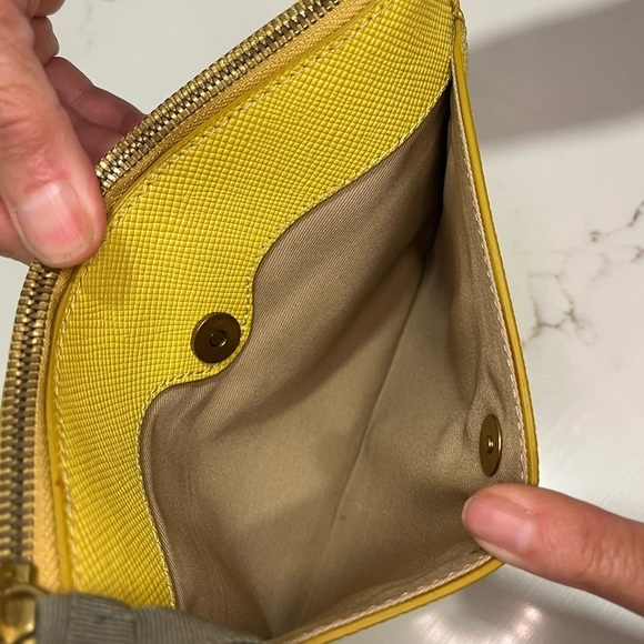 J.CREW yellow leather clutch - Picture 5 of 7